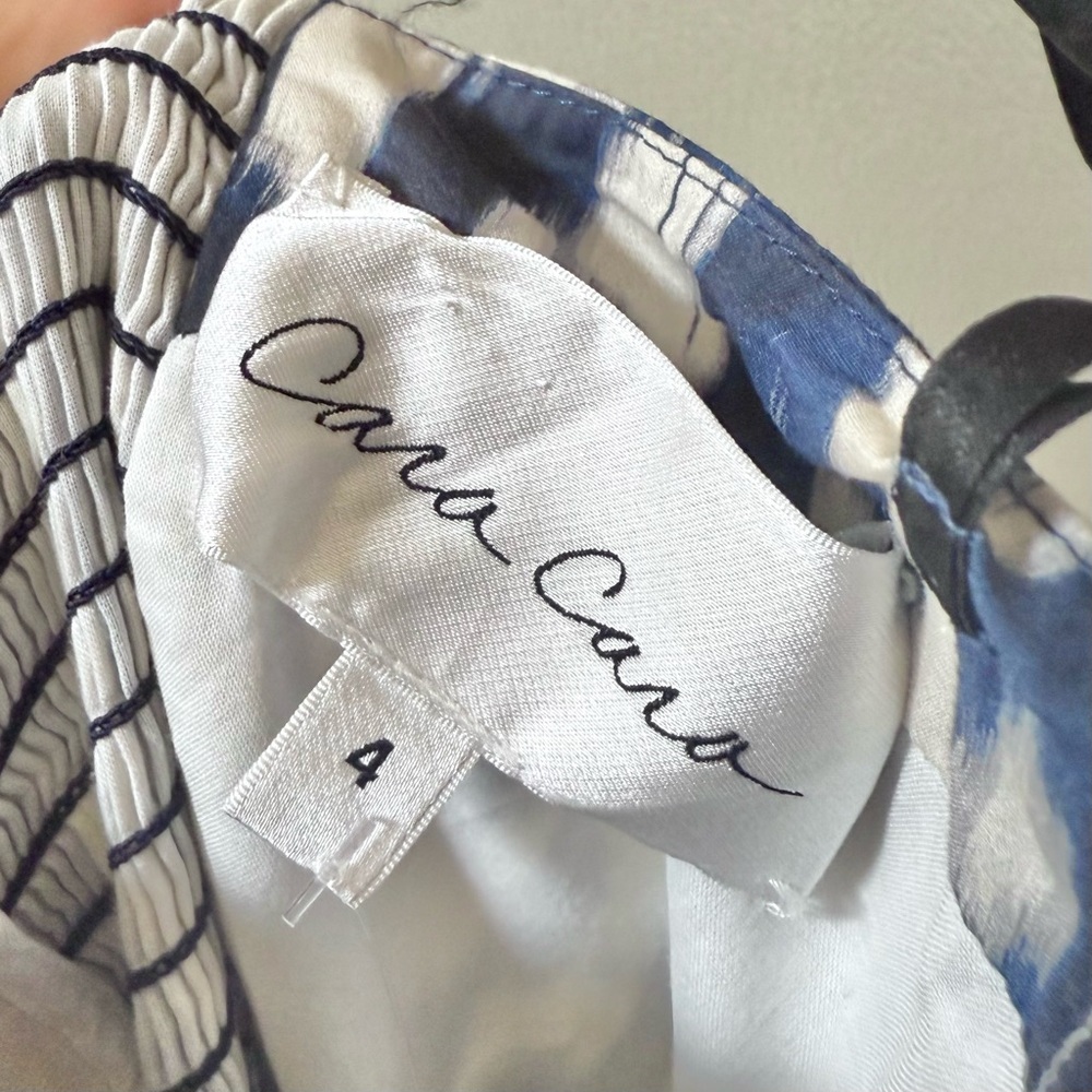 CARA CARA Piana Halter Tiered Maxi Dress in Ikat Navy Sz 4 - Picture 6 of 8